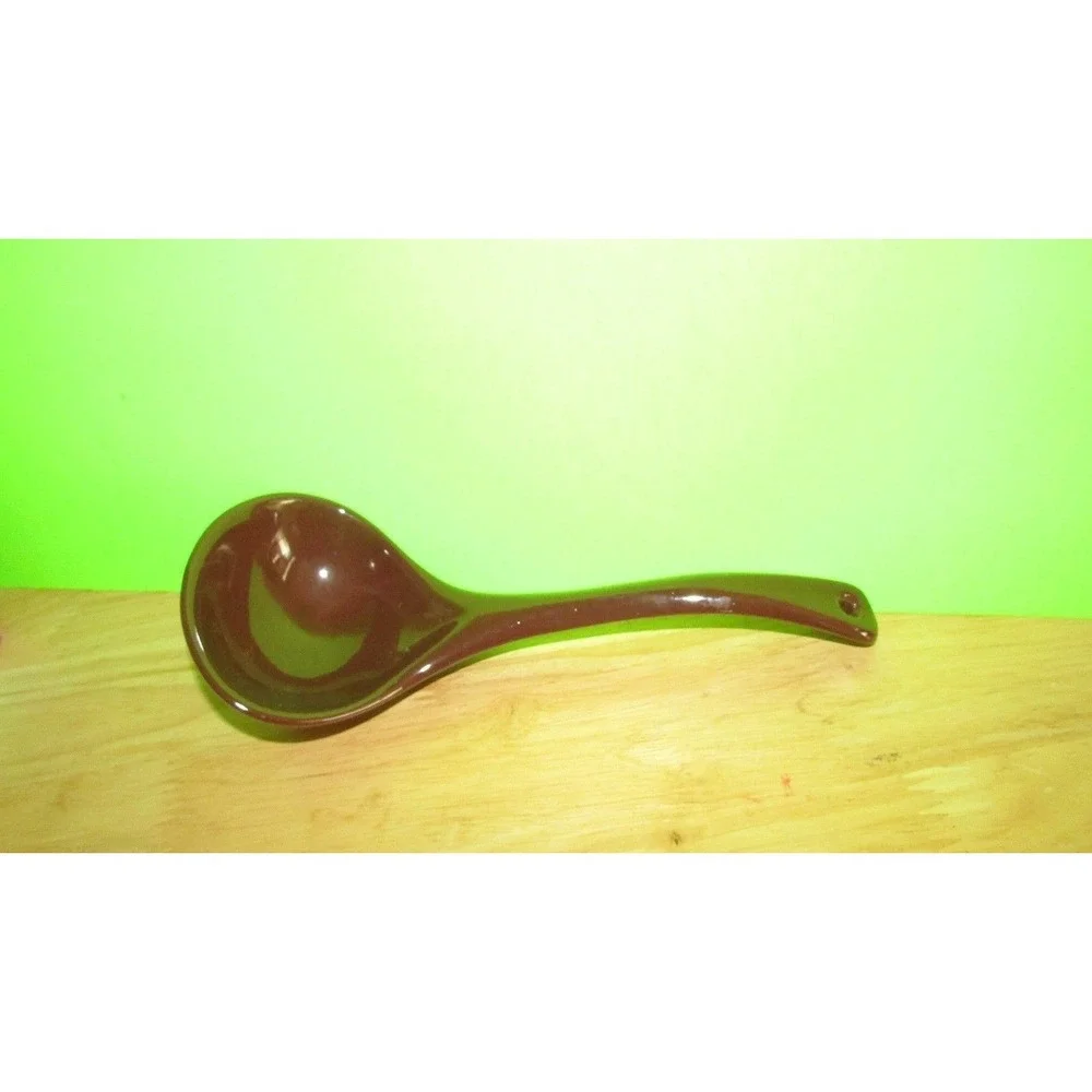 Vintage brown soup ladle shaped kitchen ceramic wall‎ hanging decor 9.75
